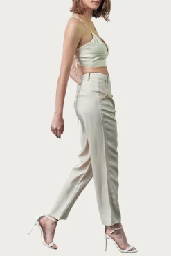 PLEATED HIGH-RISE LINEN-BLEND PANTS -Varley Store q2 083460ad 4065 40f8 8e82 b8bc80f25f99