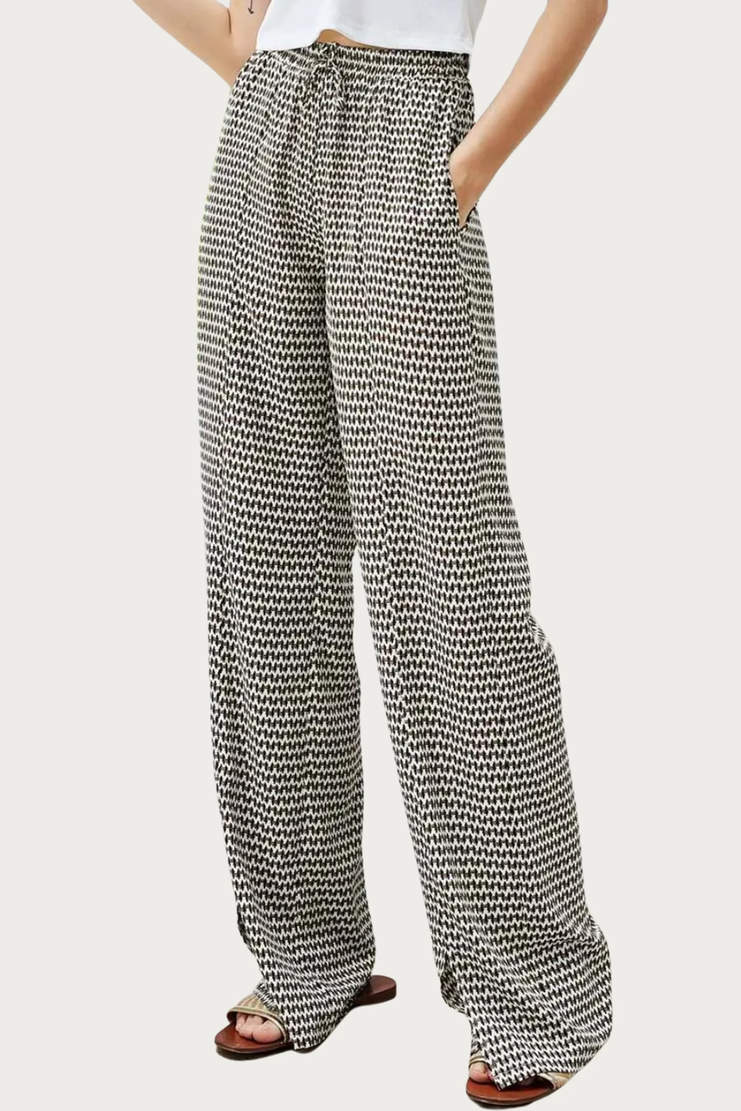 RELAXED SLIT-HEM PRINTED JERSEY PANTS 5 RELAXED SLIT-HEM PRINTED JERSEY PANTS - Image 5