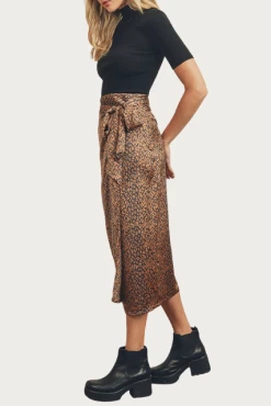 LEOPARD-PRINT SATIN WRAP MIDI SKIRT 6 LEOPARD-PRINT SATIN WRAP MIDI SKIRT -Varley Store q2 16a4abbe c6c5 4238 9e41 26baab0c9484