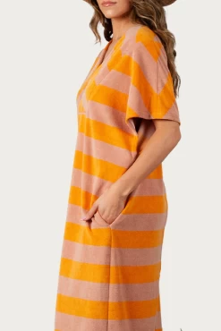 STRIPED COTTON-TERRY MAXI DRESS -Varley Store q2 17001f72 a11e 4940 a517 2f63f0705a59