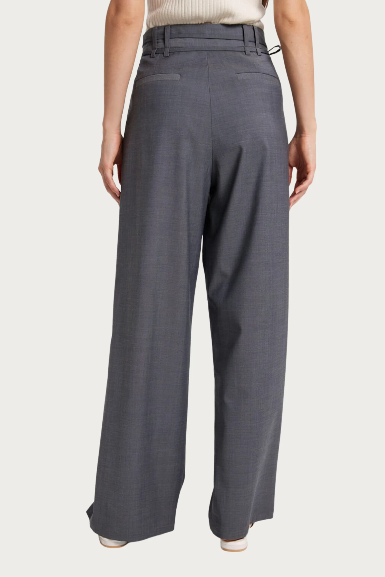 WIDE-LEG BELTED WOOL-BLEND TROUSERS 6 WIDE-LEG BELTED WOOL-BLEND TROUSERS - Image 6