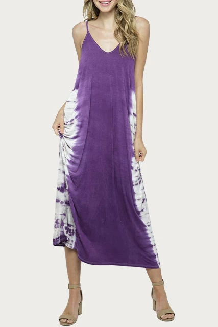 TIE-DYED STRETCH-MODAL JERSEY MAXI DRESS 2 TIE-DYED STRETCH-MODAL JERSEY MAXI DRESS - Image 2