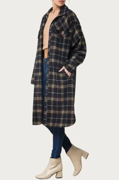 LONG CHECKED BRUSHED FLANNEL JACKET -Varley Store q2 1e7880a2 e9d3 49f2 b804 30c4930c7700