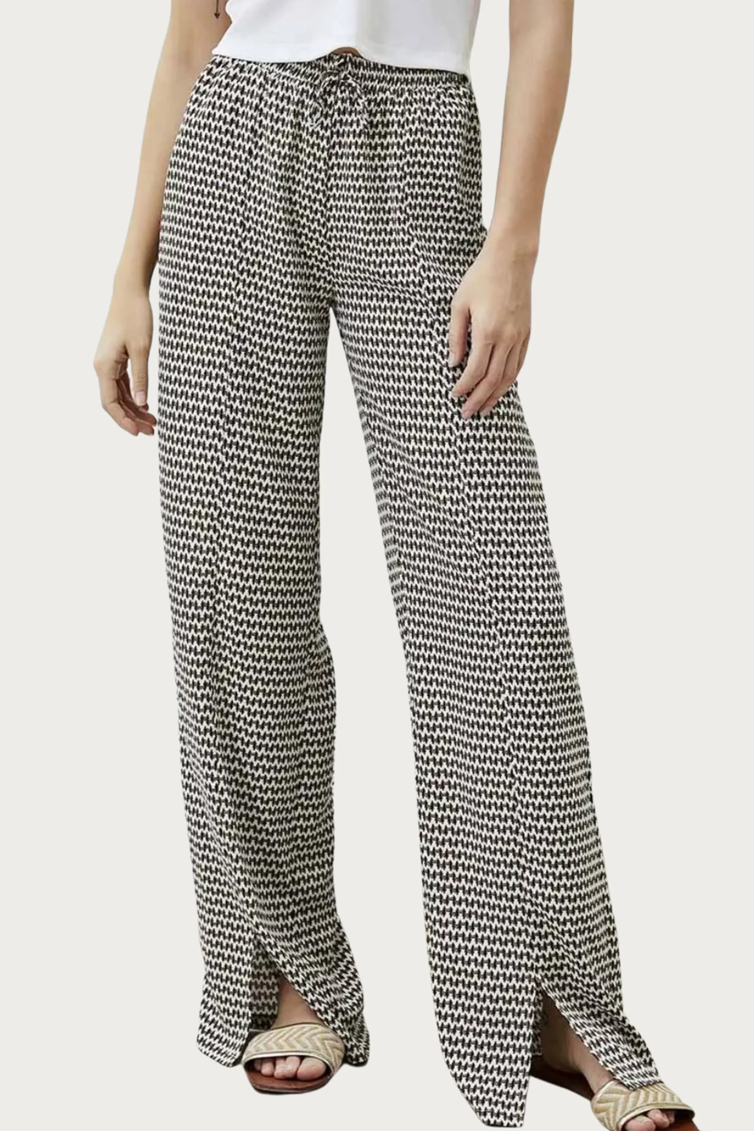 RELAXED SLIT-HEM PRINTED JERSEY PANTS 2 RELAXED SLIT-HEM PRINTED JERSEY PANTS - Image 2