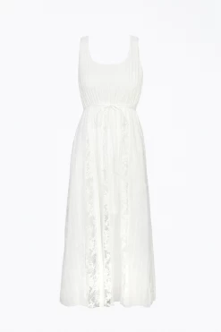 VIVIAN LACE COTTON-VOILE MIDI DRESS