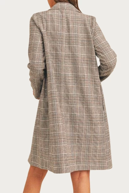 RUN TO ME CHECKED LONG COAT 5 RUN TO ME CHECKED LONG COAT - Image 5