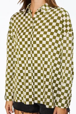 OVERSIZED CHECKERED-PRINT WOVEN SHIRT -Varley Store q2 311b93e8 ddd6 42ca ad65 664f6a03c1bc