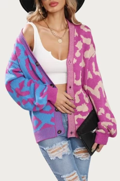 TWO-TONE LEOPARD KNIT CARDIGAN -Varley Store q2 32402c3f 7c83 4ba2 bd42 8832588ac8ae