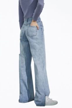 DENNIS CUTOUT SLIT-HEM WIDE-LEG JEANS -Varley Store q2 3645afd5 53c2 4da4 9901 46116adf5a4b
