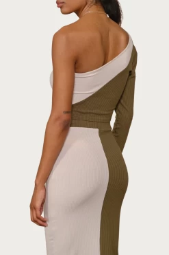 COLORBLOCKED RIBBED-KNIT ONE-SLEEVE TOP -Varley Store q2 3b4b9092 e323 4f10 86e3 5ae1870a38d5