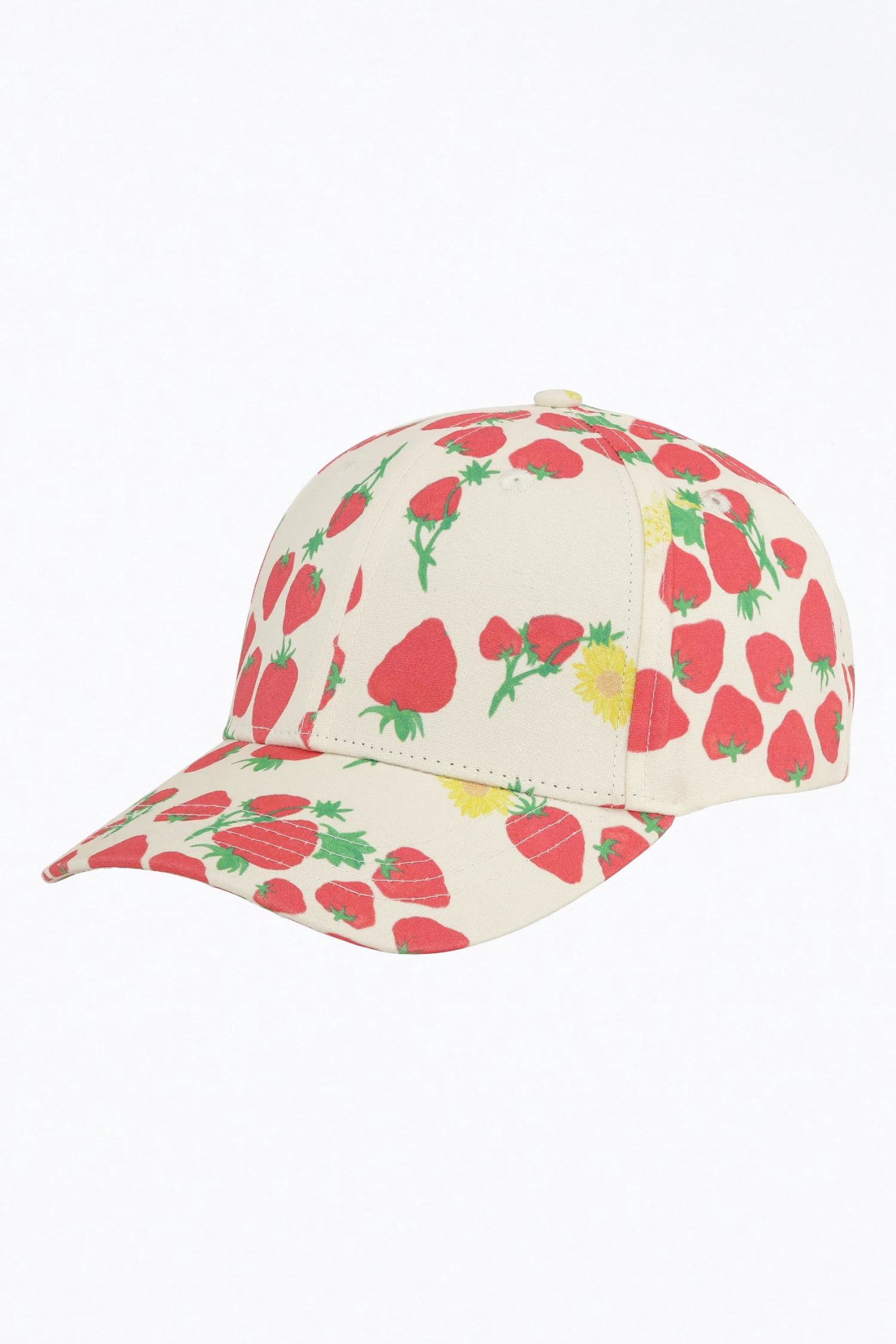 STRAWBERRY-PRINT COTTON-CANVAS BASEBALL CAP 1 STRAWBERRY-PRINT COTTON-CANVAS BASEBALL CAP
