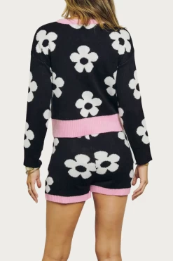 RETRO FLORAL KNIT CREWNECK CROPPED SWEATER -Varley Store q2 471fa559 7790 4f05 b505 d814d9427830