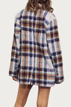 BRUSHED CHECKED SINGLE-BREASTED BLAZER JACKET -Varley Store q2 4ce7c33f af0f 4d2c 8778 fd69c77a8660