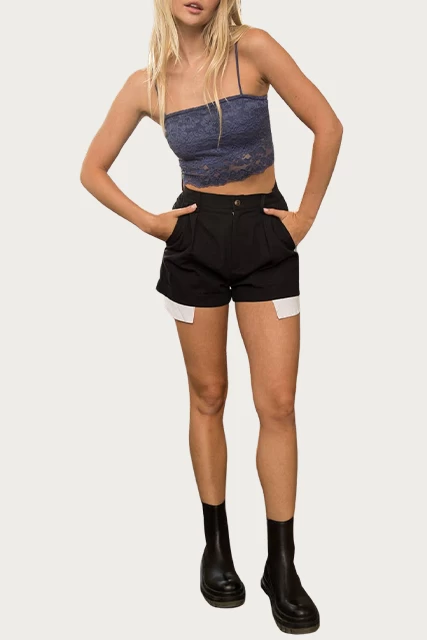 JANE EXPOSED-POCKET COTTON-TWILL SHORTS 2 JANE EXPOSED-POCKET COTTON-TWILL SHORTS - Image 2