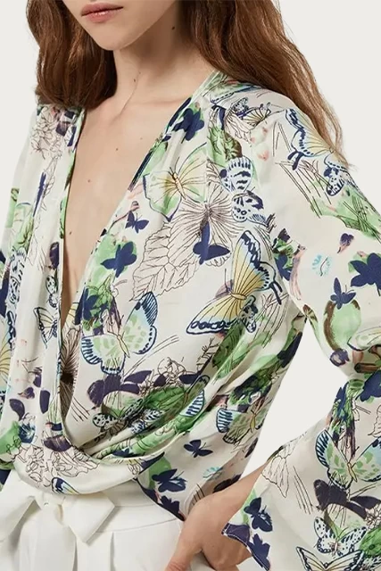 CARDALL BUTTERFLY-PRINT SATIN BLOUSE 3 CARDALL BUTTERFLY-PRINT SATIN BLOUSE - Image 3