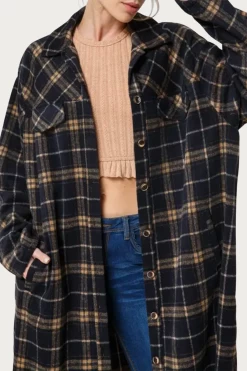 LONG CHECKED BRUSHED FLANNEL JACKET -Varley Store q2 5325bf00 61b2 4606 ac33 9d0e776f4c59