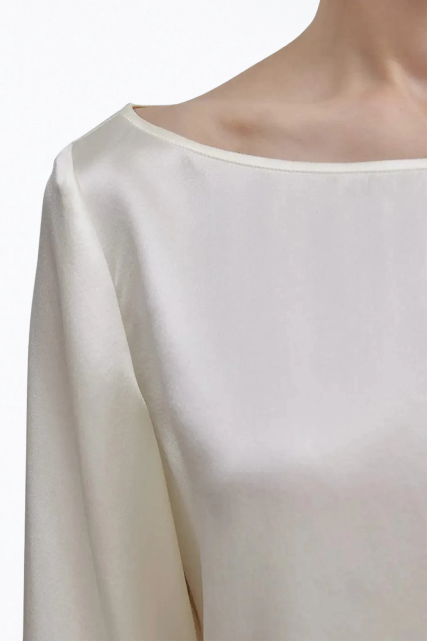 SLASHED CUFF SILK TOP 5 SLASHED CUFF SILK TOP - Image 5