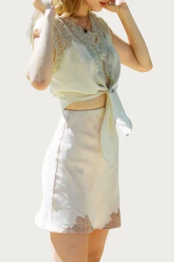 MEMPHIS LACE-TRIMMED SILK-SATIN MINI SLIP SKIRT -Varley Store q2 59a11180 a2c2 4392 80dd 5c50ae782610