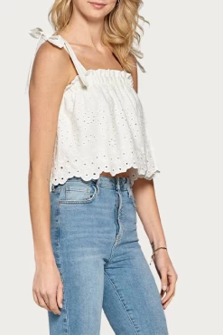CROPPED BRODERIE ANGLAISE COTTON TOP -Varley Store q2 5c2d3604 f2fc 4de2 b999 4a3fbf87c9b8