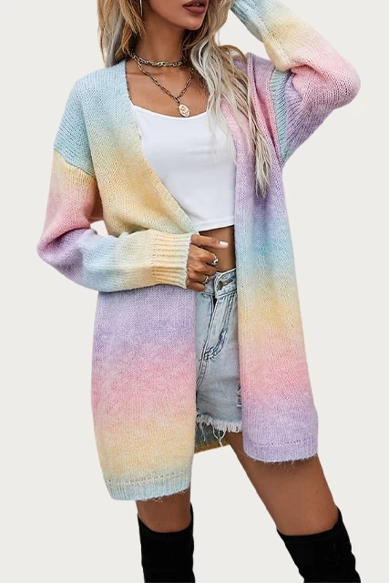 OPEN-FRONT RAINBOW CARDIGAN 2 OPEN-FRONT RAINBOW CARDIGAN - Image 2