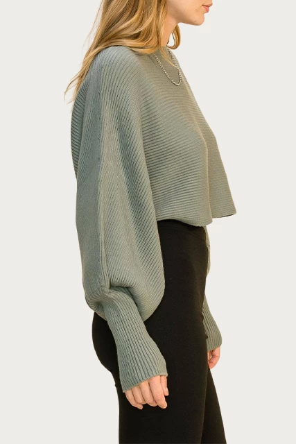 BOXY DOLMAN-SLEEVE CROPPED SWEATER 4 BOXY DOLMAN-SLEEVE CROPPED SWEATER - Image 4