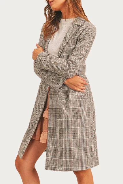 RUN TO ME CHECKED LONG COAT 4 RUN TO ME CHECKED LONG COAT - Image 4