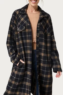 LONG CHECKED BRUSHED FLANNEL JACKET -Varley Store q2 8564797c a119 4276 9636 377673b63727