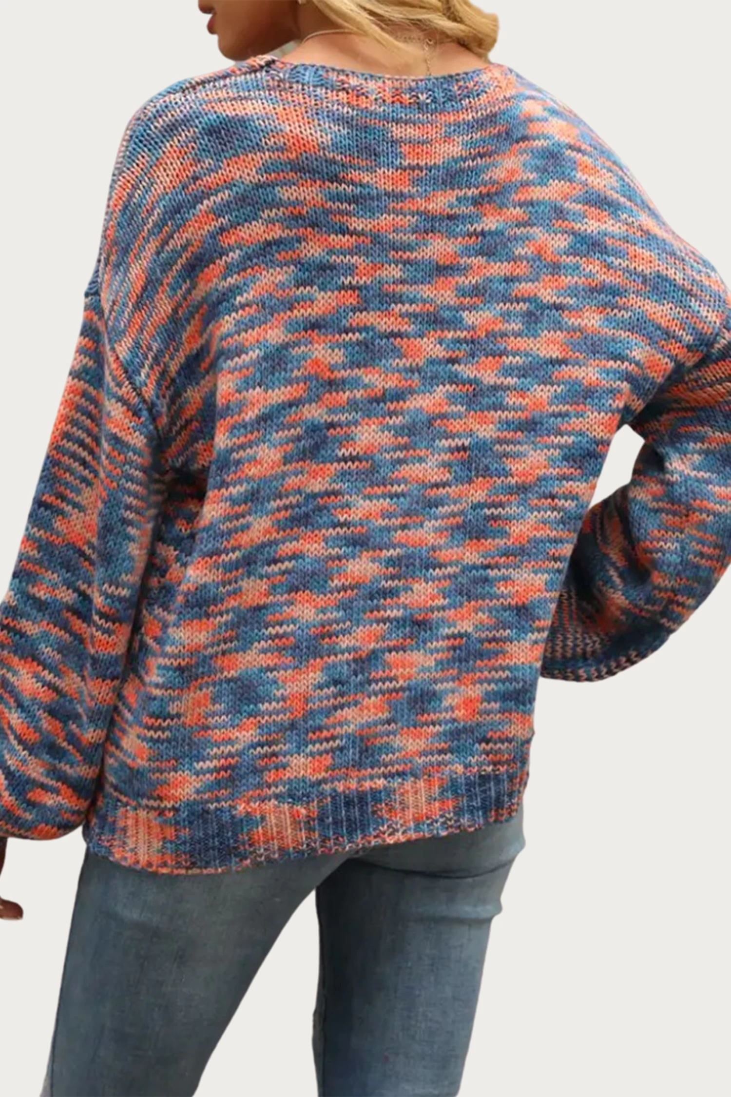 SPACE-DYE KNIT V-NECK SWEATER 4 SPACE-DYE KNIT V-NECK SWEATER - Image 4