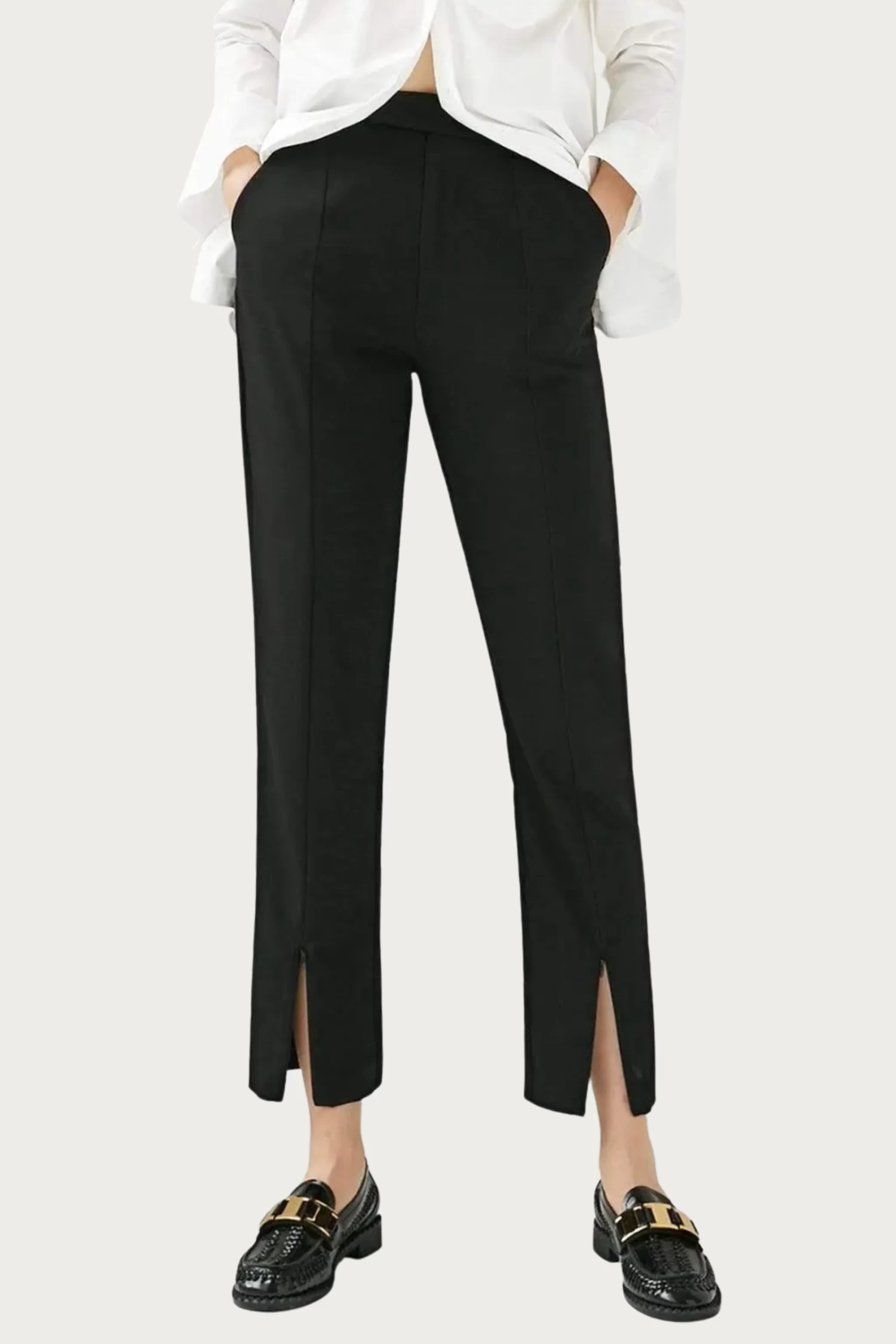 CORA STRETCH-JERSEY ANKLE ZIP STRAIGHT-LEG PANTS 4 CORA STRETCH-JERSEY ANKLE ZIP STRAIGHT-LEG PANTS - Image 4