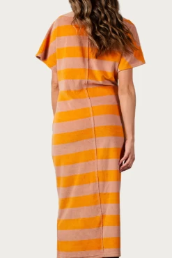 STRIPED COTTON-TERRY MAXI DRESS -Varley Store q2 9a650d0b ce7b 4b4e 89ae 5bbc92c63409