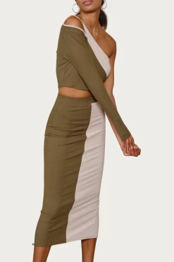 COLORBLOCKED RIBBED-KNIT ONE-SLEEVE TOP -Varley Store q2 9bfff558 5612 4b59 b3f7 a6d530b75c65