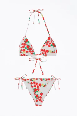 STRAWBERRY-PRINT STRING BIKINI