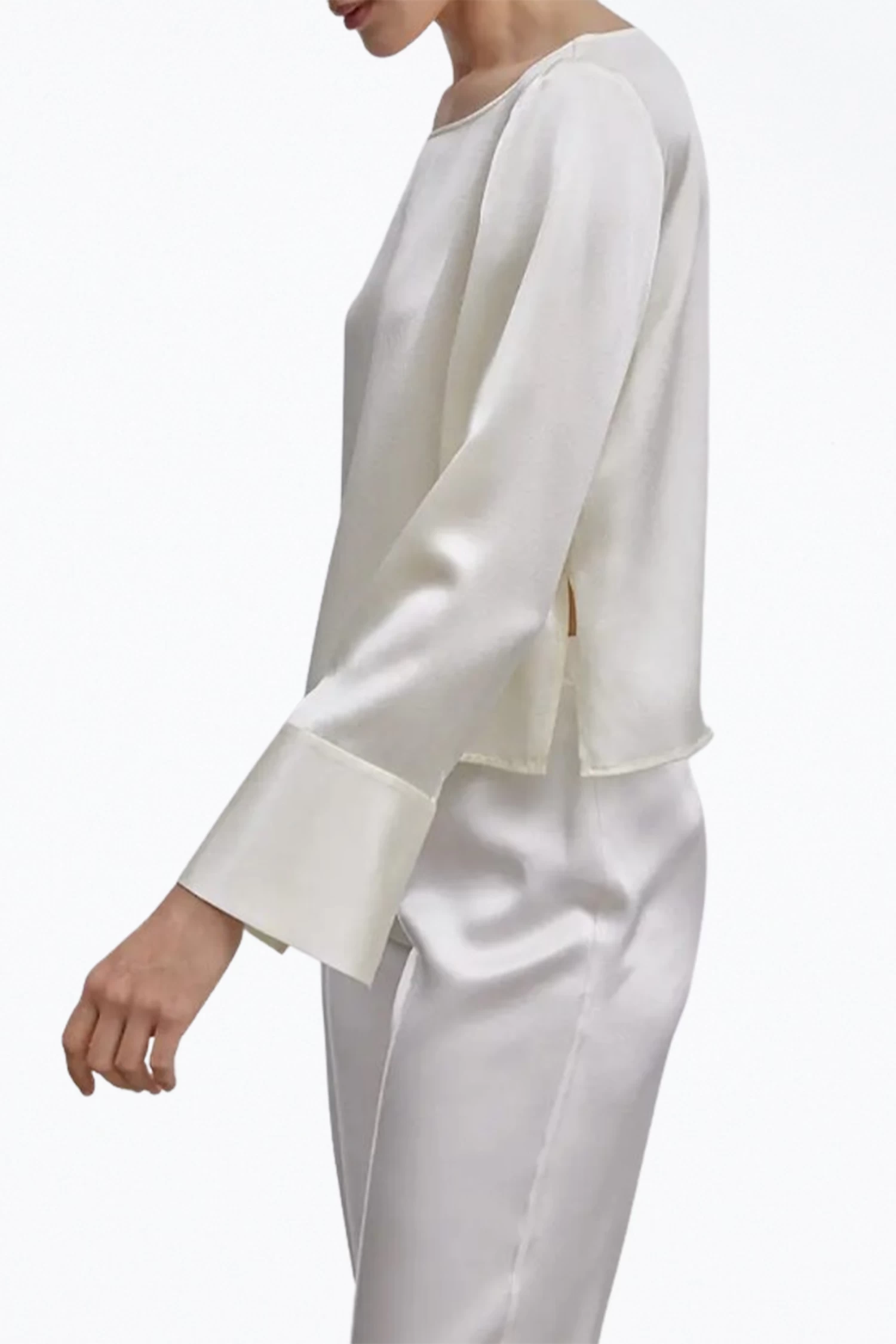 SLASHED CUFF SILK TOP 3 SLASHED CUFF SILK TOP - Image 3