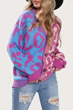 TWO-TONE LEOPARD KNIT CARDIGAN -Varley Store q2 af28dadf 7725 48db 8c99 31e91578e52e