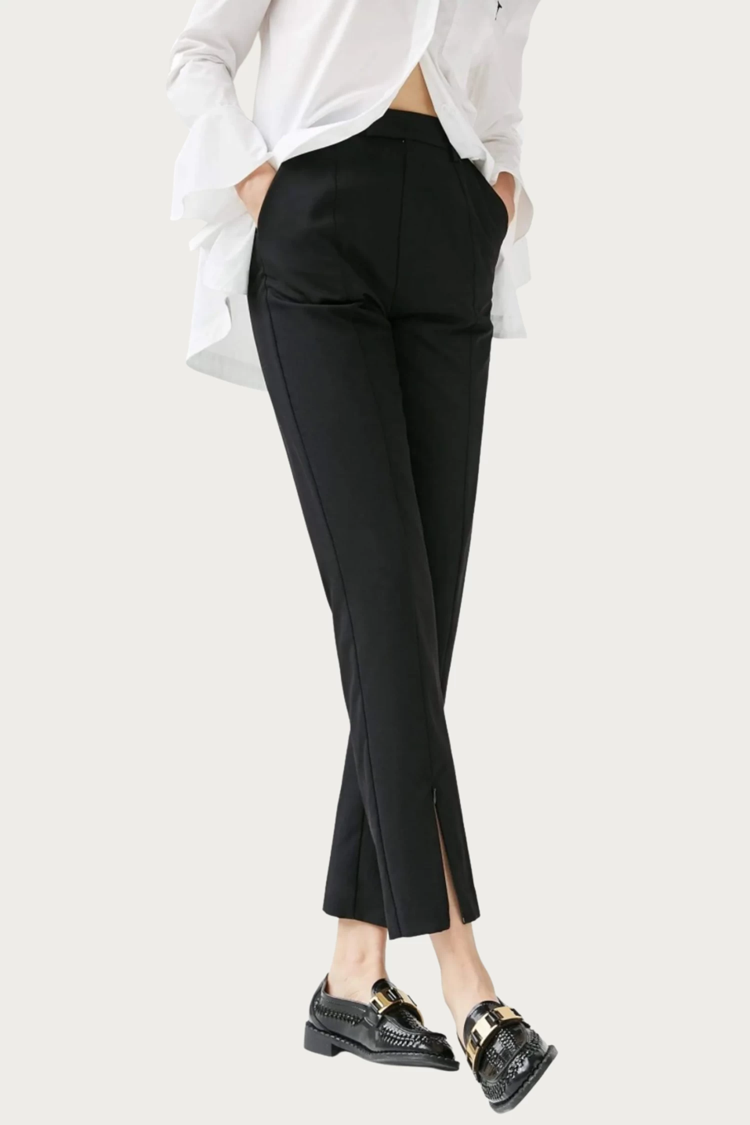 CORA STRETCH-JERSEY ANKLE ZIP STRAIGHT-LEG PANTS 5 CORA STRETCH-JERSEY ANKLE ZIP STRAIGHT-LEG PANTS - Image 5