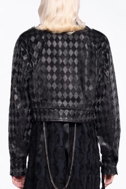 CHECKMATE TEXTURED VEGAN LEATHER CROPPED JACKET 7 CHECKMATE TEXTURED VEGAN LEATHER CROPPED JACKET -Varley Store q2 ba578ade 7571 4e68 a053 81232f43c013