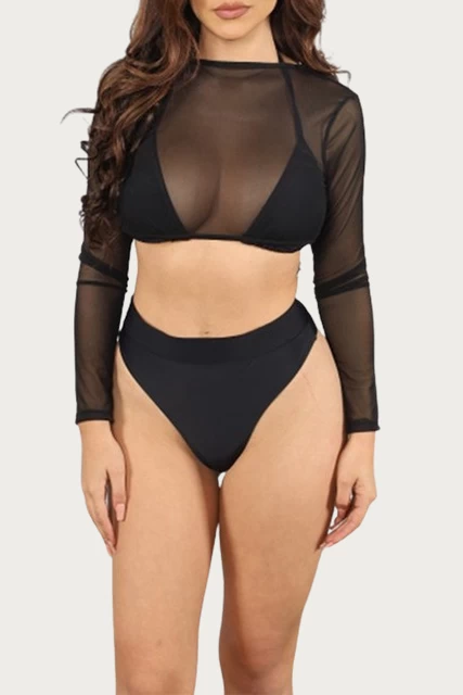 MESH THREE-PIECE BIKINI SET 2 MESH THREE-PIECE BIKINI SET - Image 2