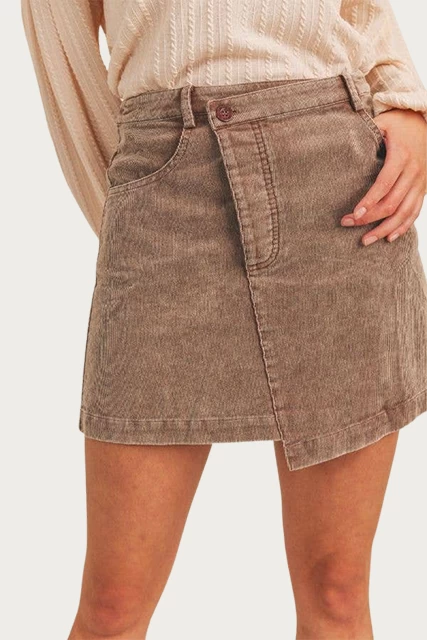CRISS-CROSS ASYMMETRICAL CORDUROY SKIRT 5 CRISS-CROSS ASYMMETRICAL CORDUROY SKIRT - Image 5