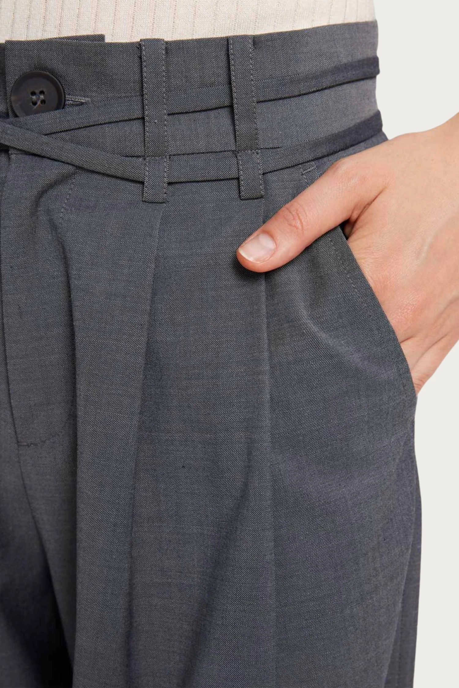 WIDE-LEG BELTED WOOL-BLEND TROUSERS 9 WIDE-LEG BELTED WOOL-BLEND TROUSERS - Image 9