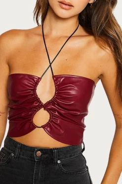 VEGAN LEATHER CUTOUT TOP -Varley Store q2 c9b40366 735c 46aa aaf3 74f8a941e41f