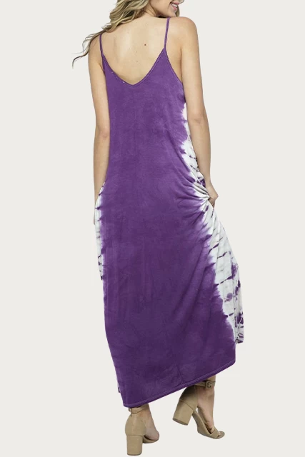 TIE-DYED STRETCH-MODAL JERSEY MAXI DRESS 4 TIE-DYED STRETCH-MODAL JERSEY MAXI DRESS - Image 4