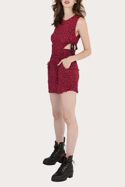 CUTOUT FLORAL-PRINT GAUZE MINI DRESS 2 CUTOUT FLORAL-PRINT GAUZE MINI DRESS - Image 2