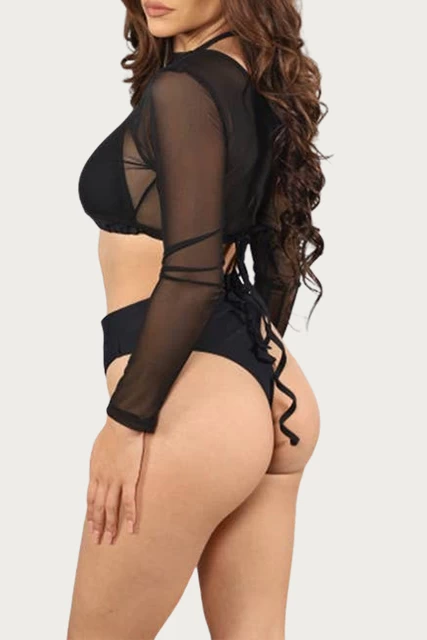 MESH THREE-PIECE BIKINI SET 3 MESH THREE-PIECE BIKINI SET - Image 3