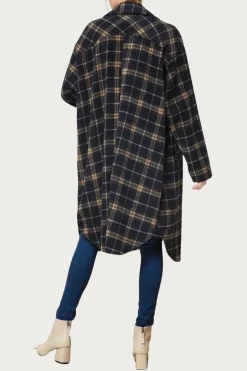 LONG CHECKED BRUSHED FLANNEL JACKET -Varley Store q2 da8ab0b4 0878 4af2 a5b9 fff6c1bae889