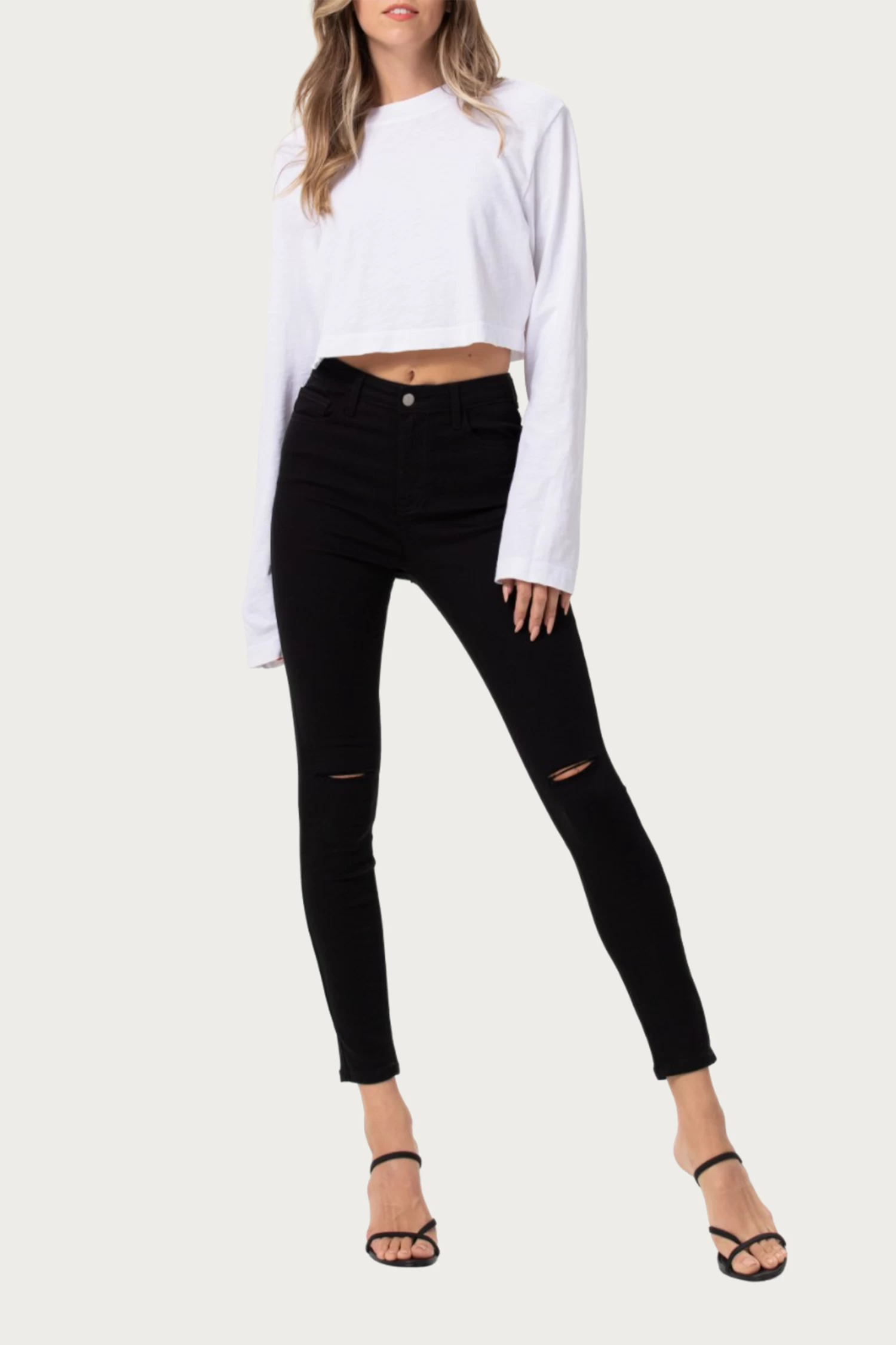 HIGH-RISE DISTRESSED SKINNY JEANS 2 HIGH-RISE DISTRESSED SKINNY JEANS - Image 2