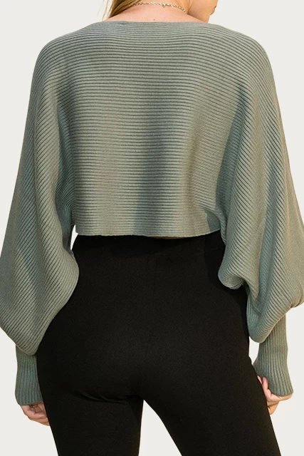 BOXY DOLMAN-SLEEVE CROPPED SWEATER 5 BOXY DOLMAN-SLEEVE CROPPED SWEATER - Image 5