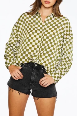 OVERSIZED CHECKERED-PRINT WOVEN SHIRT -Varley Store q2 e95bd000 8432 4e25 b53f 74ad33c58c76