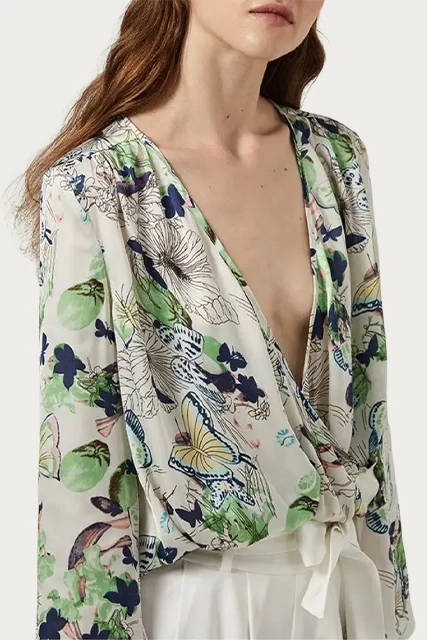 CARDALL BUTTERFLY-PRINT SATIN BLOUSE 4 CARDALL BUTTERFLY-PRINT SATIN BLOUSE - Image 4