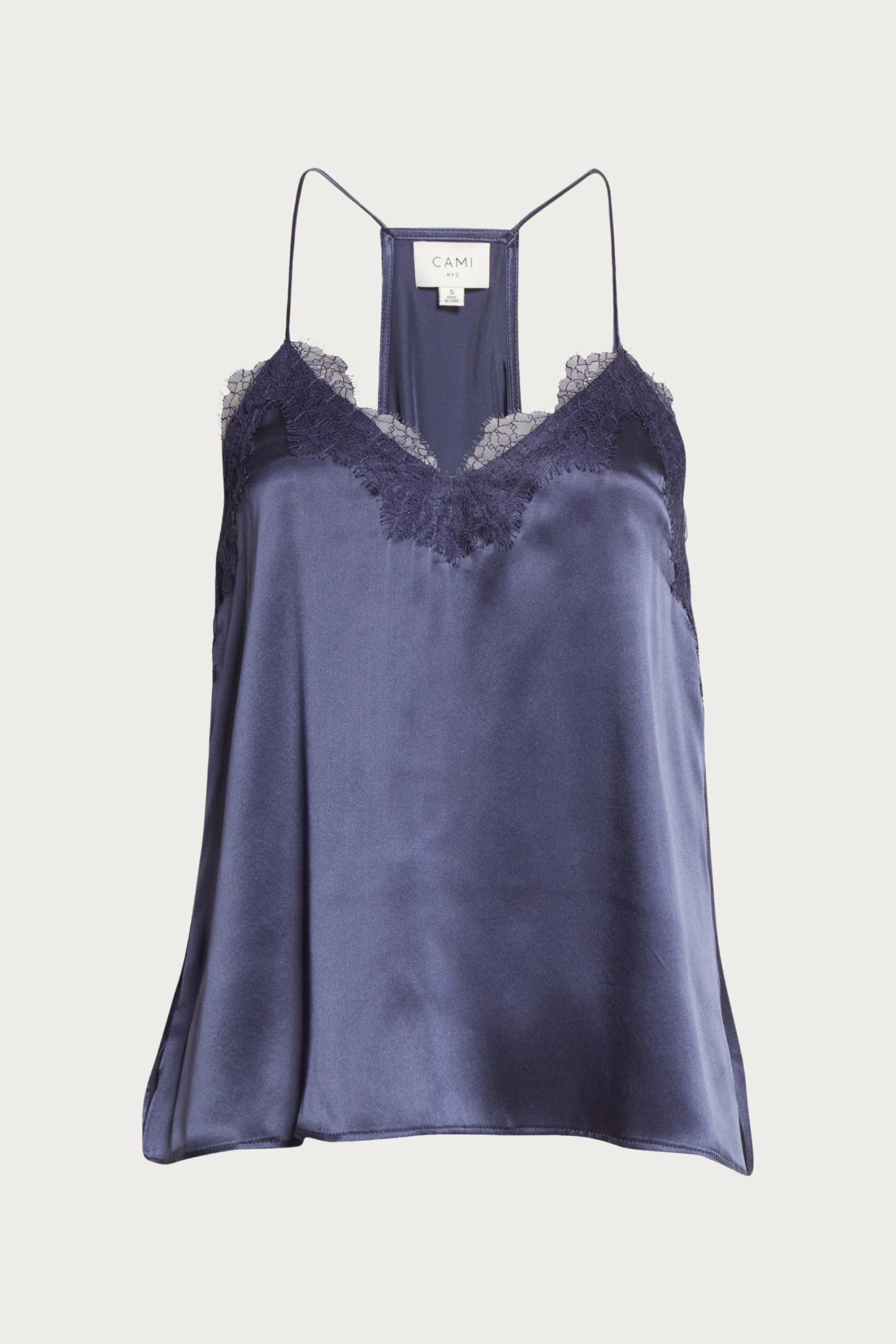 RACER LACE-TRIM SILK CAMISOLE 1 RACER LACE-TRIM SILK CAMISOLE