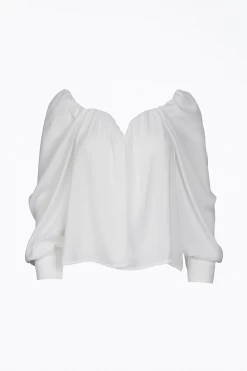SERENA GATHERED MATTE-CADY BLOUSE